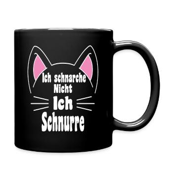 Ich Schnarche Nicht Ich Schnurre | Schlaf Motiv - Tasse einfarbig - Schwarz - Rechts