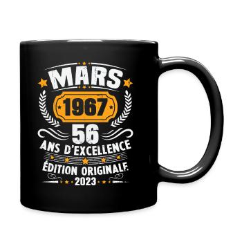 Cadeau D'anniversaire 56 Ans Mars 1967 Vintage - Mug uni - noir - Droite