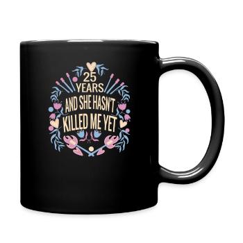 Silberhochzeit 25. Jahrestag Geschenkidee Männer - Tasse einfarbig - Schwarz - Rechts