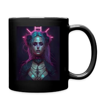 Portrait d’une merveilleuse fille effrayante - Cyber Emo - Mug uni - noir - Droite