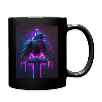 Portrait of a Raven Cyber - Full Colour Mug - black - Right