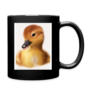 Baby Ente - Nutztier - Tasse einfarbig - Schwarz - Rechts