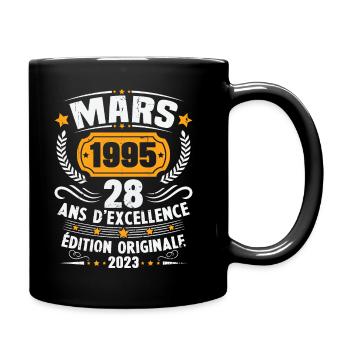 Cadeau D'anniversaire 28 Ans Mars 1995 Vintage - Mug uni - noir - Droite