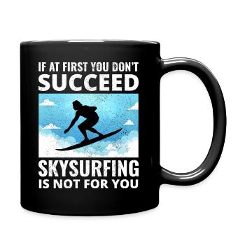Skysurfing Fallschirmspringen Extremsport Fallschirmspringer Lustig - Tasse einfarbig - Schwarz - Rechts