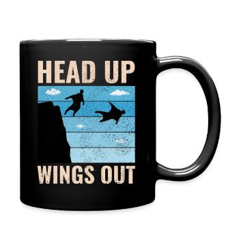 Wingsuit fliegen Base Jumping Fallschirmspringen Wingsuiting - Tasse einfarbig - Schwarz - Rechts