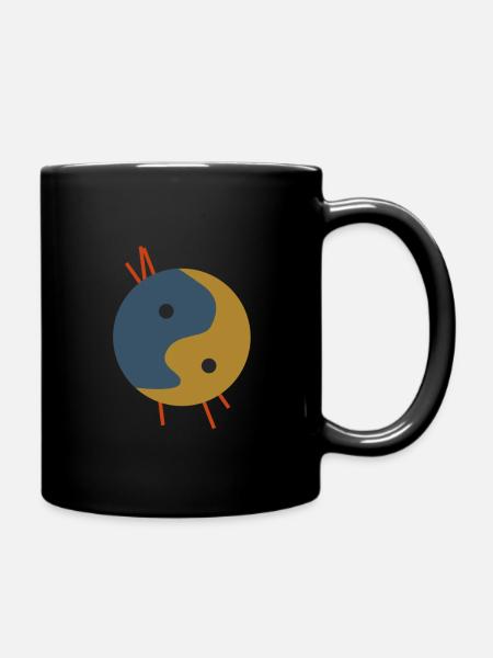 Der Globus - Tasse einfarbig - Schwarz