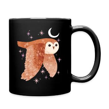 Owl In The Night Sky T-Shirt - Tasse einfarbig - Schwarz - Rechts