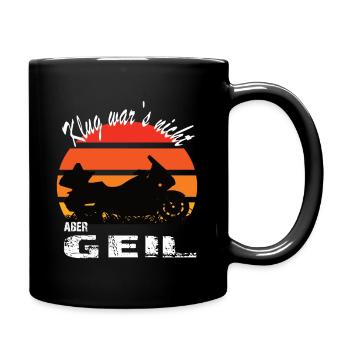 Klug war's nicht Goldwing Retro Sonnenuntergang - Tasse einfarbig - Schwarz - Rechts