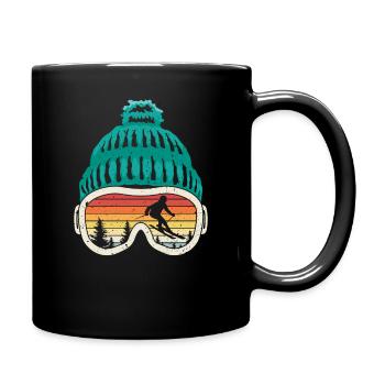 Ski Skifahrer Skibrille Skifahren Urlaub Geschenk - Tasse einfarbig - Schwarz - Rechts