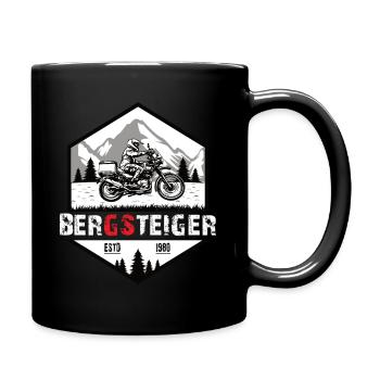 Biker Motorrad Boxer Spruch Abenteuer Bergsteiger - Tasse einfarbig - Schwarz - Rechts