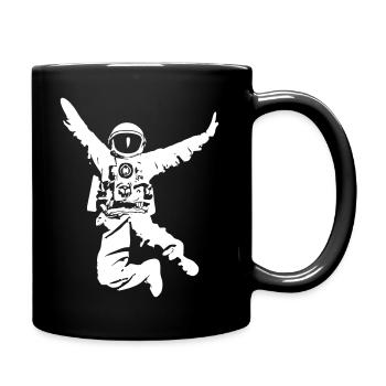 Fröhlicher Astronaut - Tasse einfarbig - Schwarz - Rechts