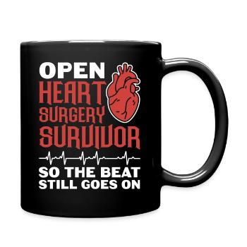 Survivant d’une opération à cœur ouvert pour que le rythme continue - Mug uni - noir - Droite