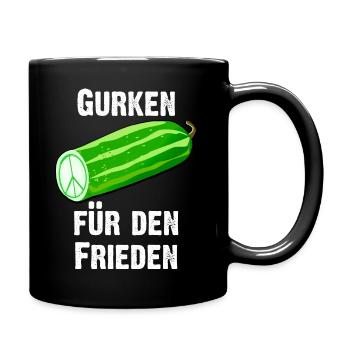 Gurken für den Frieden - Cucumbers for Peace - Tasse einfarbig - Schwarz - Rechts