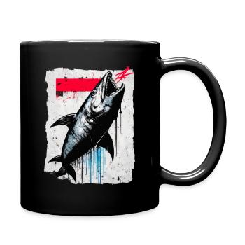 Tuna death t shirt peche t shirt papa - Mug uni - noir - Droite
