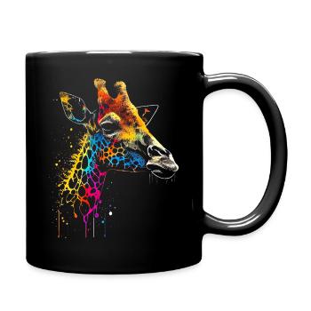 Colorful Giraffe Graffiti Airbrush Artwork - Full Colour Mug - black - Right