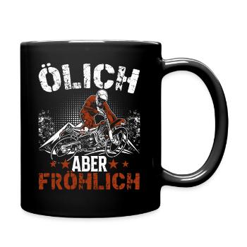 ÖLICH ABER FRÖHLICH - Tasse einfarbig - Schwarz - Rechts