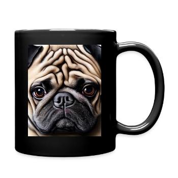 The sad pug - Full Colour Mug - black - Right