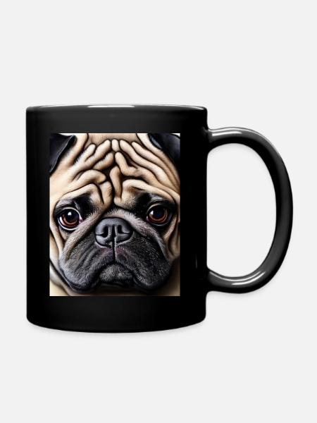 The sad pug - Full Colour Mug - black