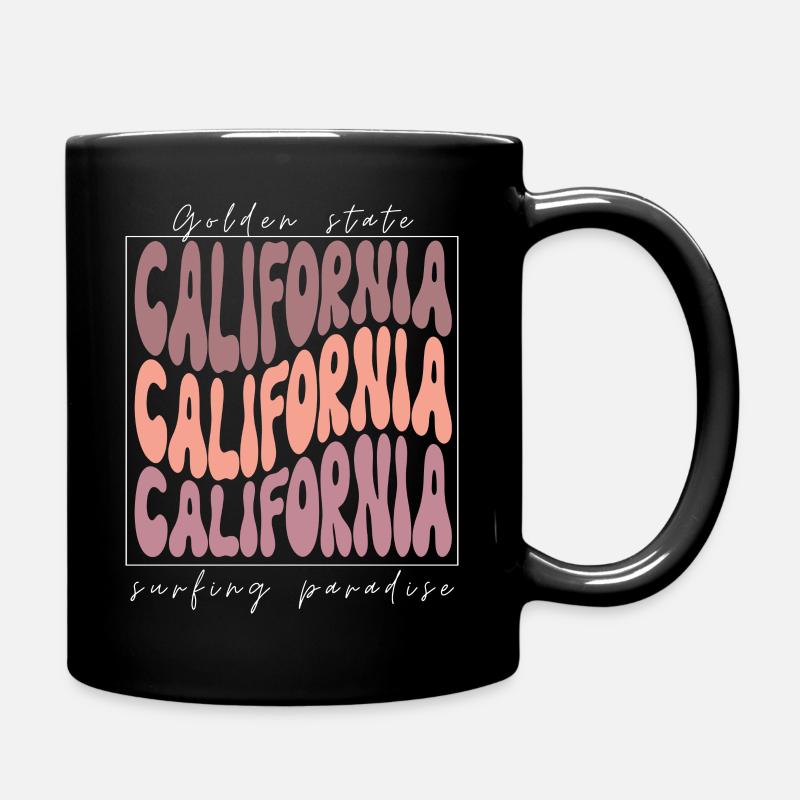 Retro Kalifornien, Sommer Design - Tasse einfarbig - Schwarz