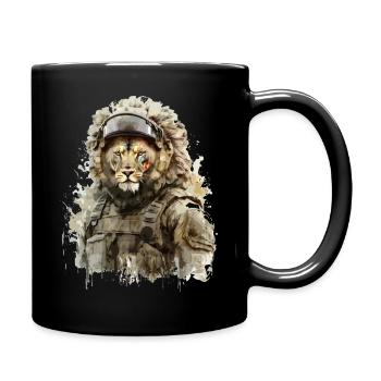 Lion - Soldier - Full Colour Mug - black - Right