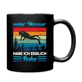 Taucher unter Wasser Ruhe Scuba Apnoe tauchen Dive - Tasse einfarbig - Schwarz - Rechts