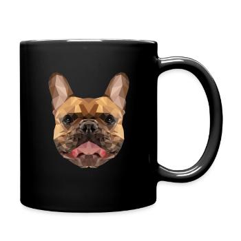 Pug | Polygon Dogs Head | Dog's head geometric - Full Colour Mug - black - Right