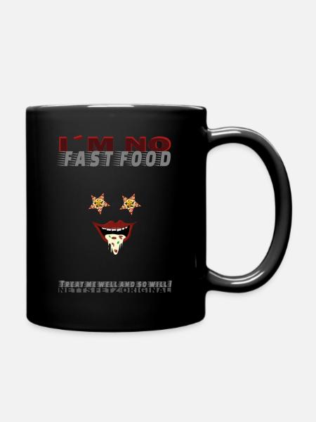 I´m no fastfood - treat me well #NettsFetz - Tasse einfarbig - Schwarz