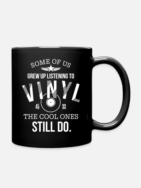 Cool People Listen to Vinyl - Tasse einfarbig - Schwarz