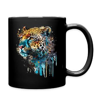 Beautiful leopard - Full Colour Mug - black - Right