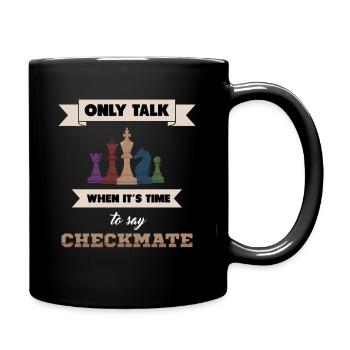 Schachmatt Schach Schachspieler Schachbrett - Tasse einfarbig - Schwarz - Rechts