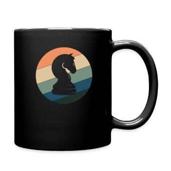 Vintage Schach Springer Schachfiguren Schachspiel - Tasse einfarbig - Schwarz - Rechts