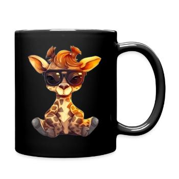 Mignon bébé girafe - Mug uni - noir - Droite