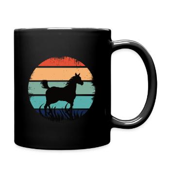 Pferde Retro Vintage - Tasse einfarbig - Schwarz - Rechts