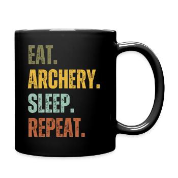 EAT ARCHERY SLEEP REPEAT - Full Colour Mug - black - Right