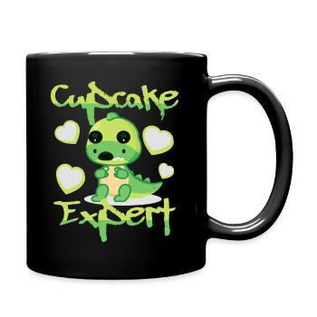 Cupcake Expert Dinosaur - Full Colour Mug - black - Right