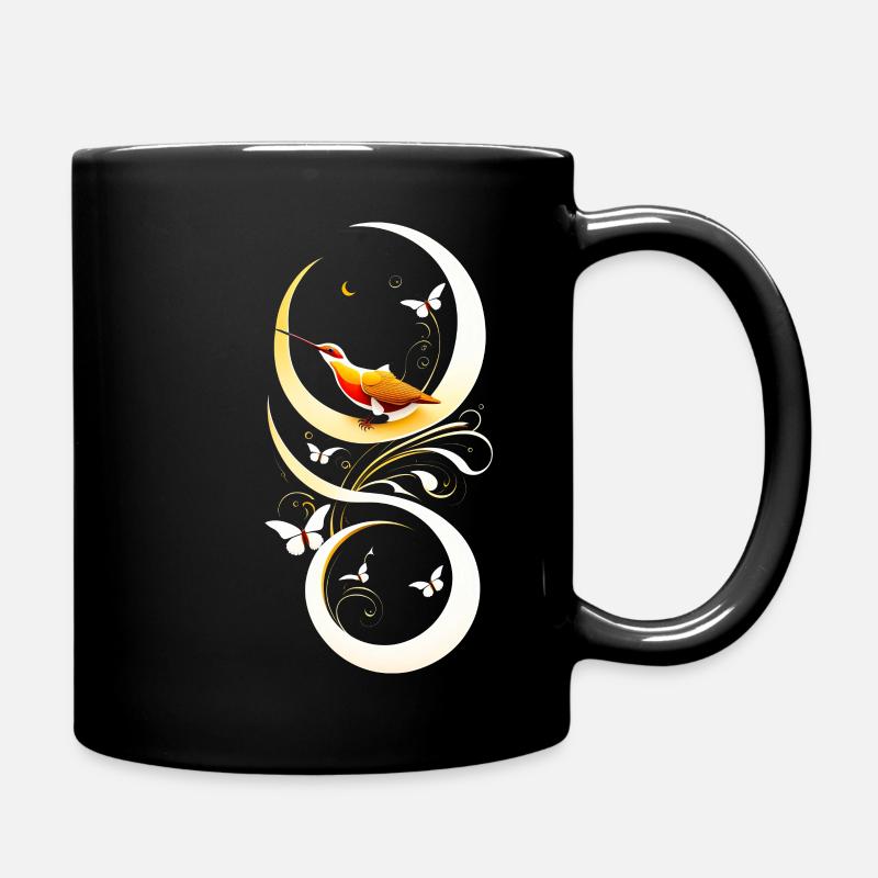 Kolibri und Schmetterlinge - Tasse einfarbig - Schwarz