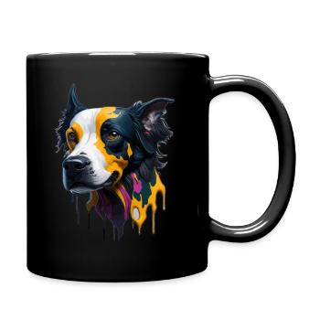 HUNDE DESIGN SPLASH ART I HUNDELIEBHABER - Tasse einfarbig - Schwarz - Rechts