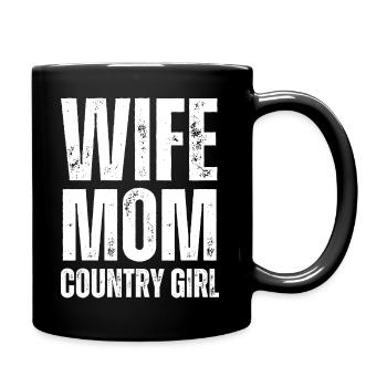 Wife Mom Girl - Full Colour Mug - black - Right