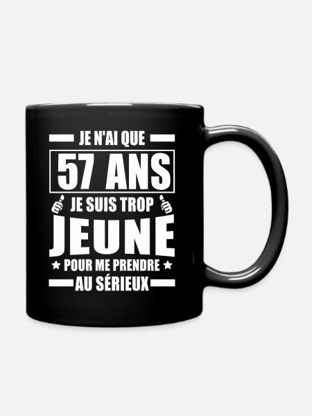j ai 57 ans / cadeau anniversaire 57 ans - Mug uni - noir