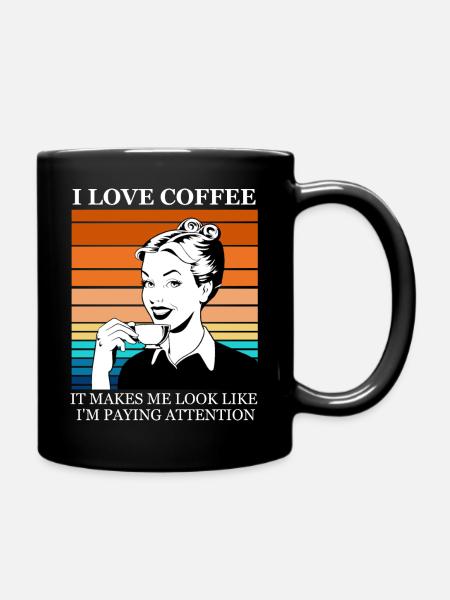 I Love Coffee - Full Colour Mug - black