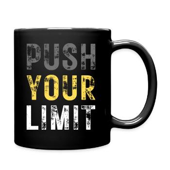 PUSH YOUR LIMIT – colour grey, yellow, white - Full Colour Mug - black - Right