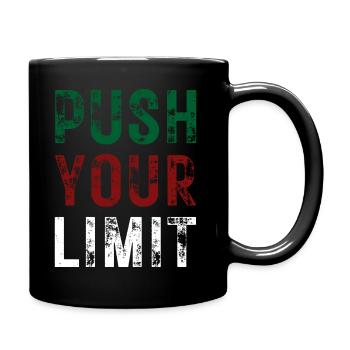 REPOUSSEZ VOS LIMITES – couleur vert, rouge, blanc - Mug uni - noir - Droite