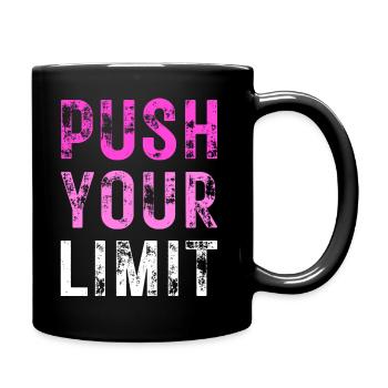 REPOUSSEZ VOS LIMITES – couleur violette; Rose; Blanc - Mug uni - noir - Droite