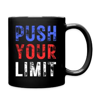 REPOUSSEZ VOS LIMITES – couleur bleu, rouge, blanc - Mug uni - noir - Droite