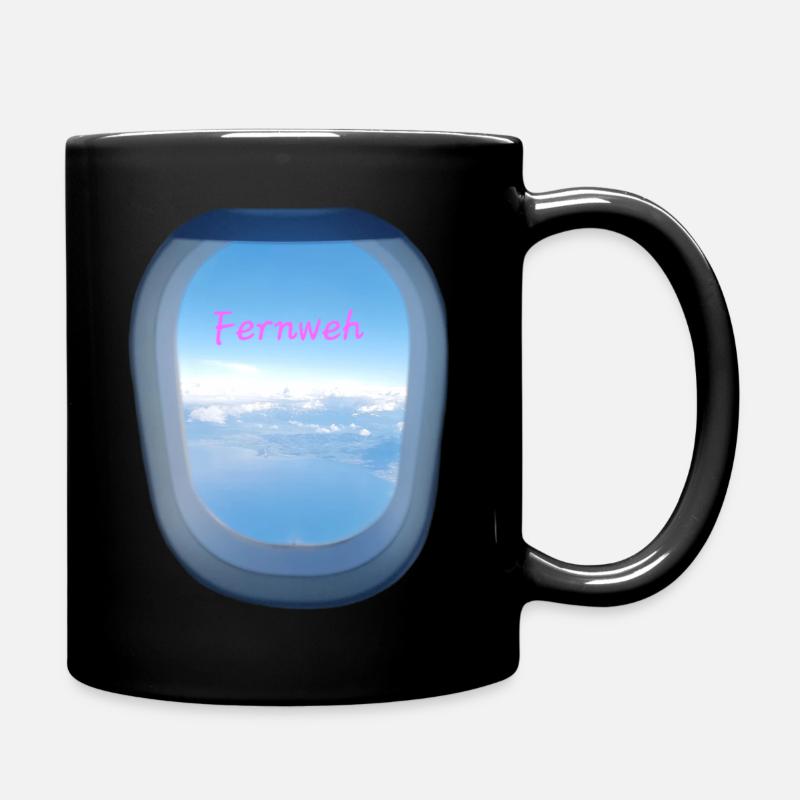 Fernweh - Tasse einfarbig - Schwarz
