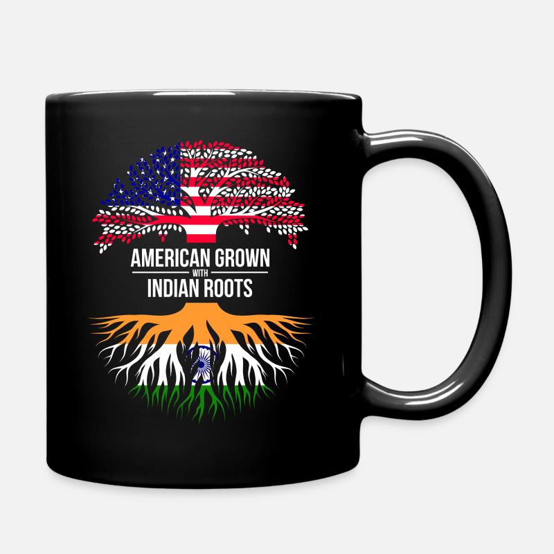 AMERIKANISCH ANGEBAUT MIT INDISCHEN WURZELN - Tasse einfarbig - Schwarz