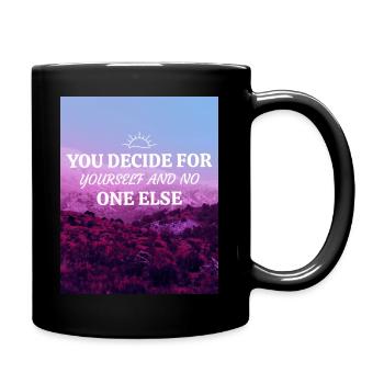 Entscheide du Design - Tasse einfarbig - Schwarz - Rechts