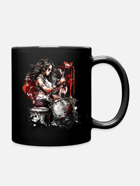 Coole Schlagzeugerin - Tasse einfarbig - Schwarz