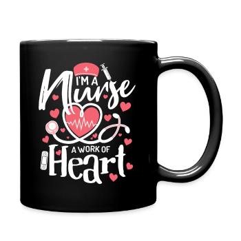 Nurse a labor of the heart - Full Colour Mug - black - Right