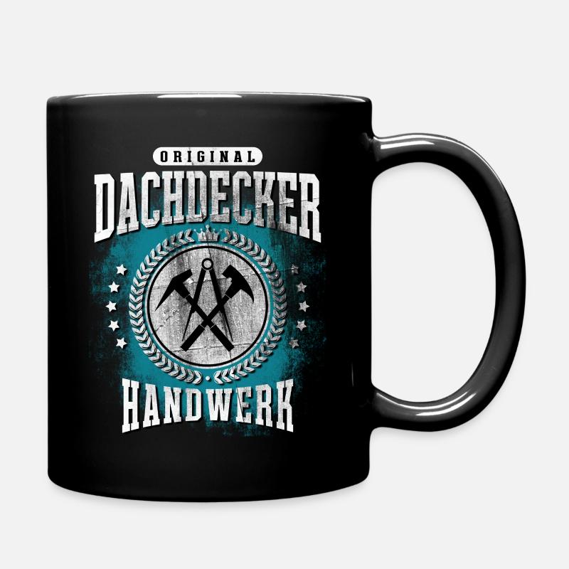 Dachdecker T-Shirt - Tasse einfarbig - Schwarz